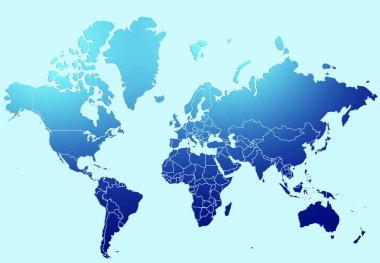 Dünya haritası, izole illüstrasyon