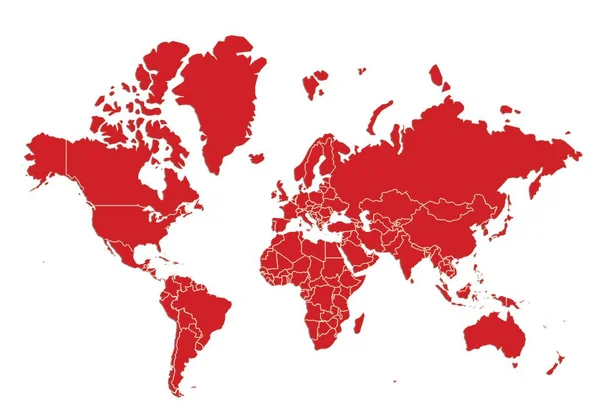 Mapa Mundo Ilustração Isolada — Fotografia de Stock