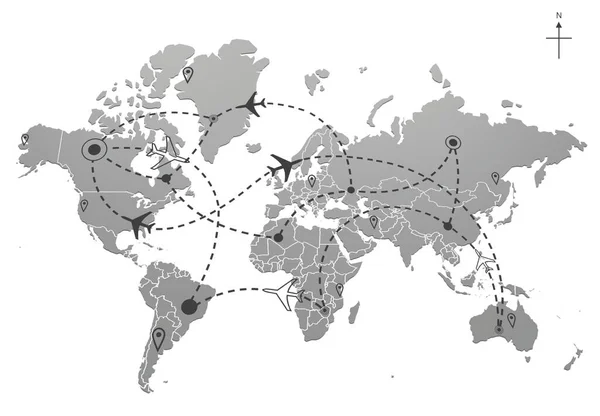 Airline Plane Flight Paths Travel Plans Map and world map