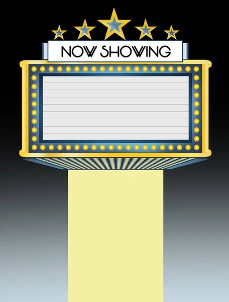 Broadway Movie Marquee Now Showing Scene — Stock Photo, Image