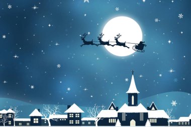 Noel evleri kış karı, yıldızlar arka plan