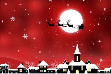 Noel evleri kış karı, yıldızlar arka plan