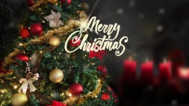 Noel ağacı süslenmiş parlak altın, kırmızı, din