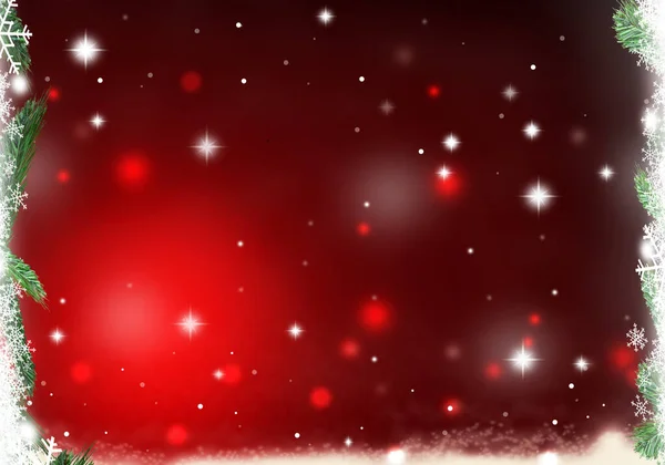 Natale Sfondo Rosso Neve — Foto Stock