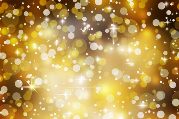 Golden Yellow Abstract Snow Falling Winter Christmas Holiday Background — Stock Photo, Image