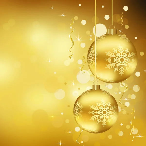 Golden Christmas Balls Decorations — Stock Photo, Image