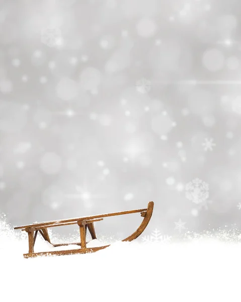 Sleigh Snow Winter Silver Abstract Background — Stock Photo, Image