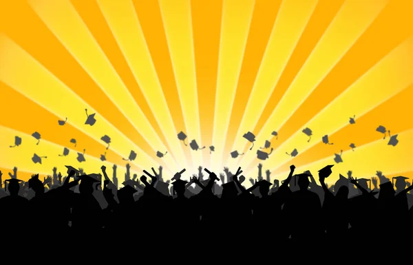 Graduación Celebración Estudiantes Universitarios Antecedentes —  Fotos de Stock