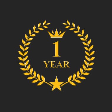 Birinci yıl dönümü, lüks logo.