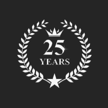 25 yıllık yıldönümü, lüks logo gümüşü.