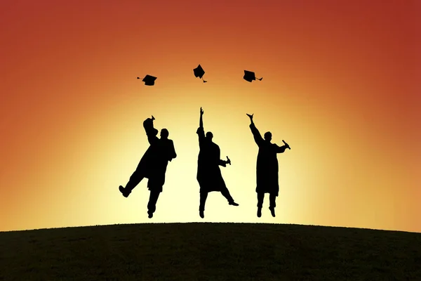 Graduación Celebración Estudiantes Universitarios Antecedentes — Foto de Stock