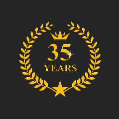 35 yıllık yıldönümü, lüks bir logo.