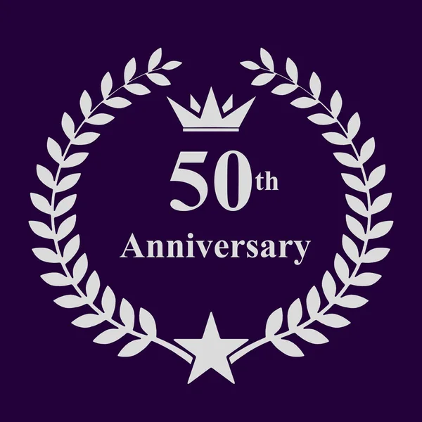 50Th Aniversário Logotipo Ícone Fundo — Fotografia de Stock