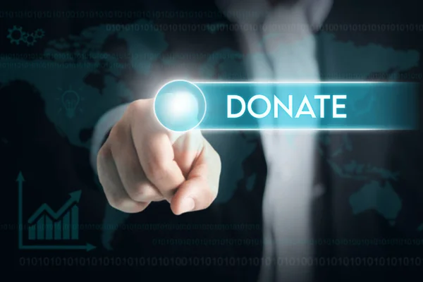 Donate Business Man Digital Screen — Stock Photo, Image