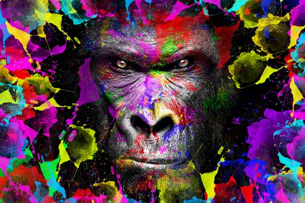 Gorille Art Polychrome Animal — Photo