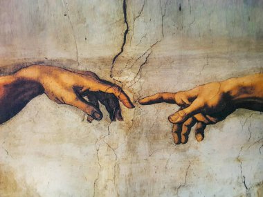 Rome Italy March 8 creation of Adam by Michelangelo clipart