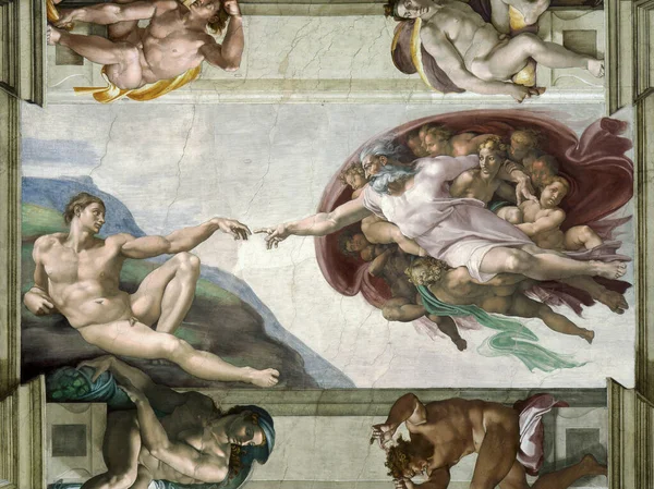 Roma Marzo Creazione Adamo Michelangelo — Foto Stock