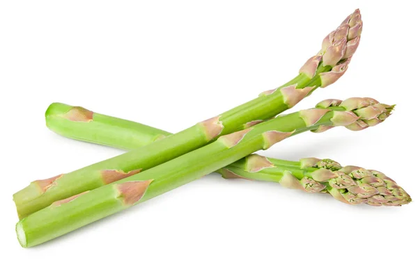 Asparagi Freschi Verdi Isolati Fondo Bianco — Foto Stock