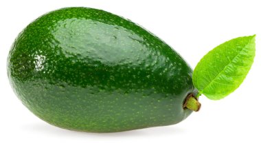 Beyaz arka planda izole edilmiş taze avokado. Tam alan derinliği. kırpma yolu