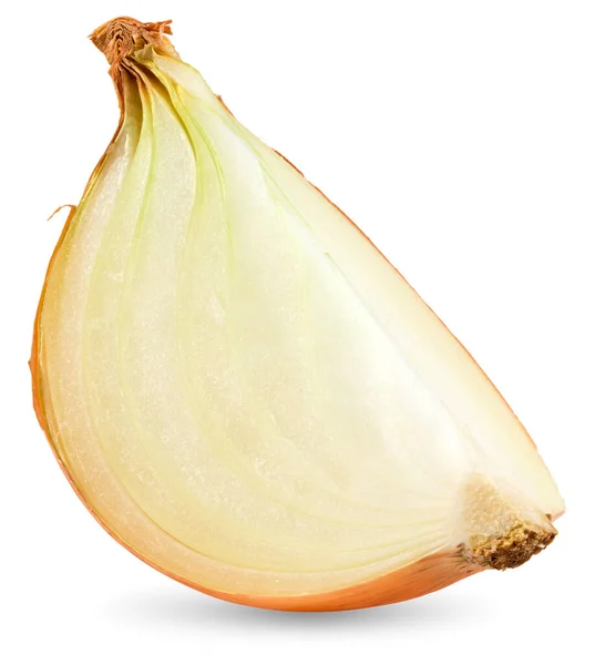 Cut Onion Isolated White Background Full Depth Field Clipping Path — Stock Photo, Image