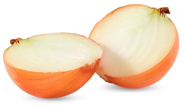 Half Onion Isolated White Background Full Depth Field Clipping Path — Stock Photo, Image