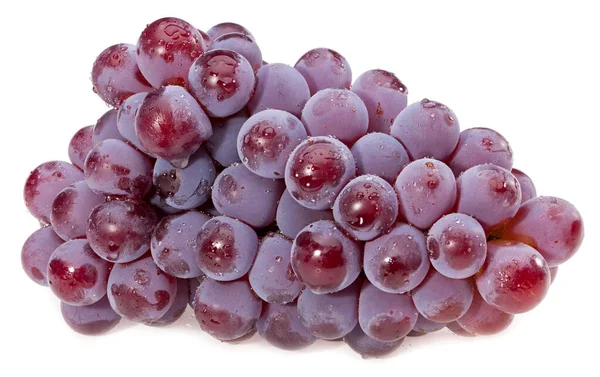 Red Grapes Berries Isolated White Background Macro Full Depth Field — Stock Photo, Image