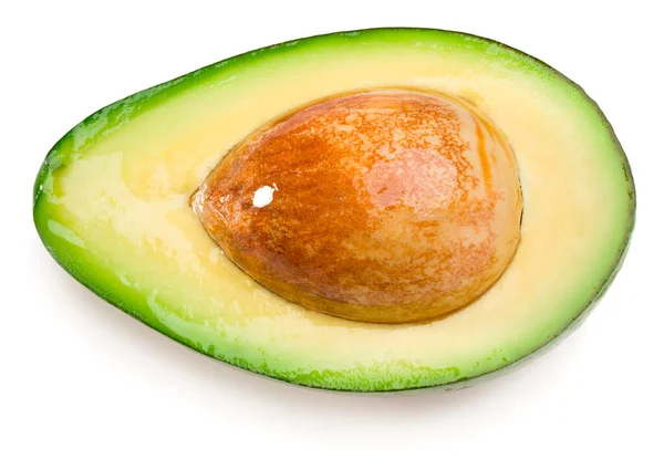 Vers Gesneden Avocado Geïsoleerd Witte Achtergrond Volledige Velddiepte — Stockfoto