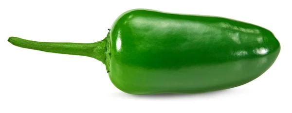 Jalapeno Pimentas Isoladas Sobre Fundo Branco Capsicum Annuum Frutas Caminho — Fotografia de Stock