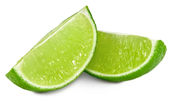 Cut Green Lime Isolated White Background Clipping Path — Stock Photo, Image