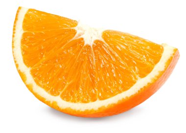 Beyaz arka planda izole edilmiş portakal kesimi. Sağlıklı yemek. kırpma yolu