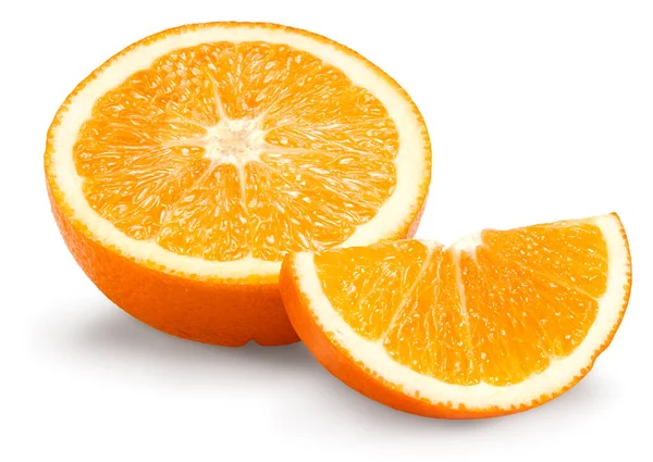 Vágott Narancs Izolált Fehér Háttér Egészséges Étel Nyírási Útvonal — Stock Fotó