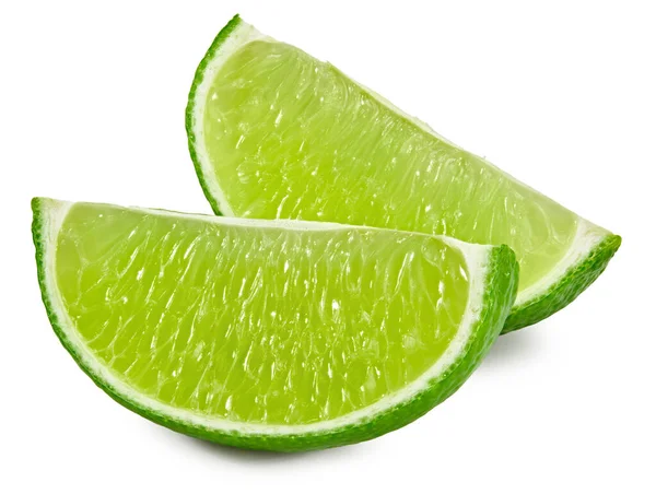 Cut Green Lime Isolated White Background Clipping Path — Stock Photo, Image