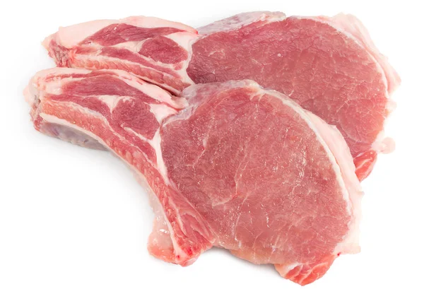 Raw Pork Meat Isolated White Background Clipping Path — Stock Photo, Image