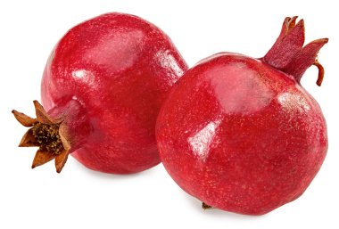 Beyaz arka planda izole edilmiş tek bir nar. kırpma yolu