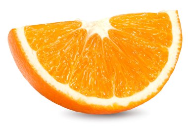 Beyaz arka planda izole edilmiş portakal kesimi. Sağlıklı yemek. kırpma yolu