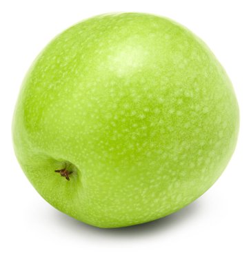 Tek yeşil elma beyaz arka planda izole edilmiş. kırpma yolu
