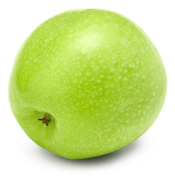 Tek yeşil elma beyaz arka planda izole edilmiş. kırpma yolu