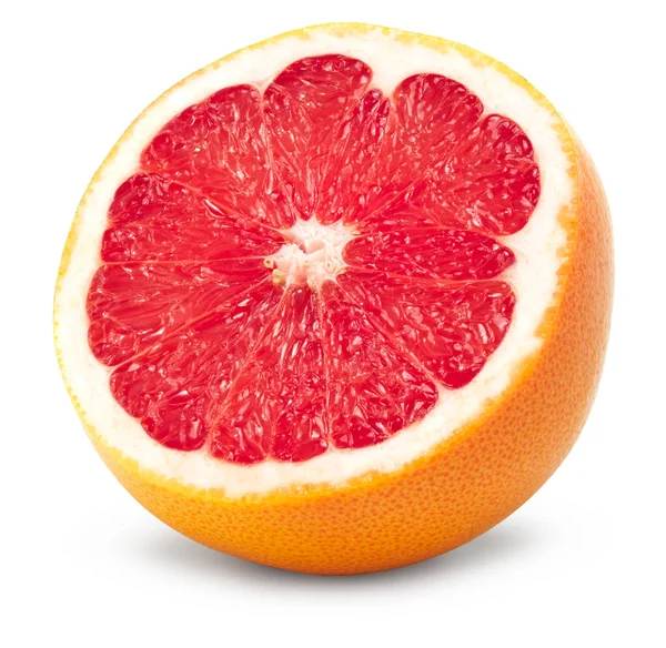 Řez Grapefruitu Izolovaný Bílém Pozadí Cesta Oříznutí — Stock fotografie