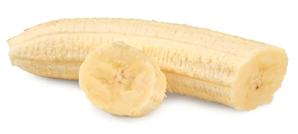 Gesneden Banaan Geïsoleerd Witte Achtergrond Exotisch Tropisch Knippad — Stockfoto