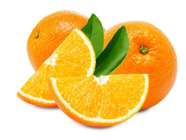 Beyaz arka planda izole edilmiş portakal meyveleri. kırpma yolu