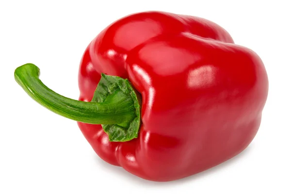 Eine Rote Süße Paprika Isoliert Auf Weißem Hintergrund Schneidpfad — Stockfoto