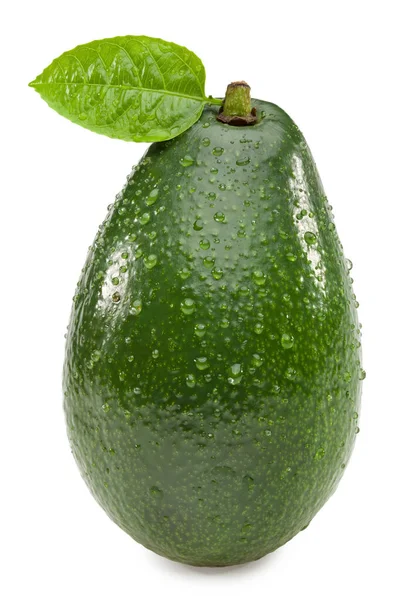 Avocado Fresco Isolato Sfondo Bianco Piena Profondità Campo Percorso Ritaglio — Foto Stock