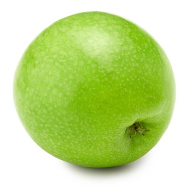 Tek yeşil elma beyaz arka planda izole edilmiş. kırpma yolu