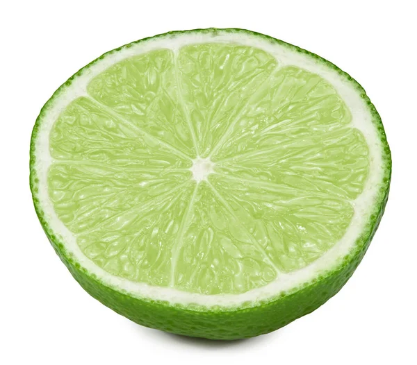 Cut Green Lime Isolated White Background Clipping Path — Stock Photo, Image