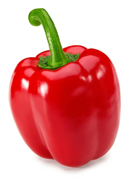Een Rode Zoete Paprika Geïsoleerd Witte Achtergrond Knippad — Stockfoto