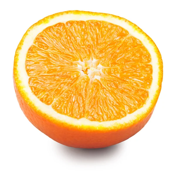 Вирізати Апельсин Ізольовано Білому Тлі Відсічний Контур — стокове фото