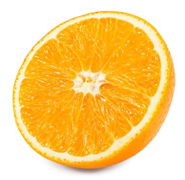 Beyaz arka planda izole edilmiş portakal kesimi. kırpma yolu