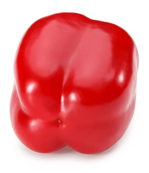 Een Rode Zoete Paprika Geïsoleerd Witte Achtergrond Knippad — Stockfoto