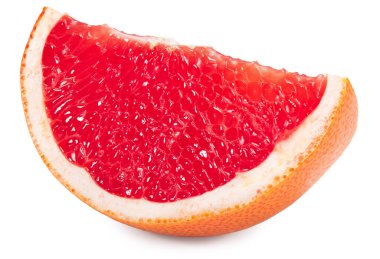 Beyaz arka planda izole edilmiş greyfurt kesimi. kırpma yolu