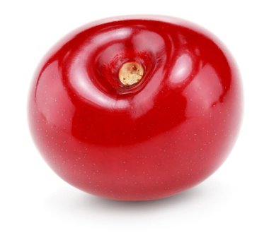 Kırmızı kiraz beyaz arka planda izole edilmiş. kırpma yolu